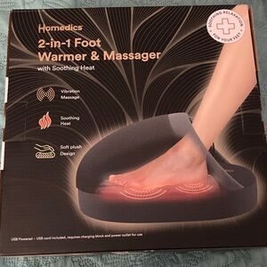Homedics Foot Warmer & Massager in Black and Gray